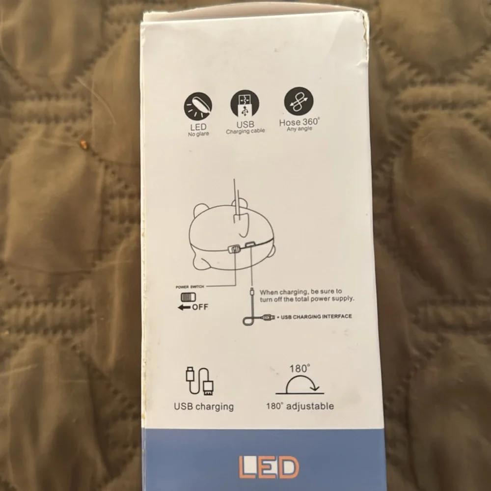 Cat Led Portable Mini Desk Lamp Small Kitten Blue‎ New in Box